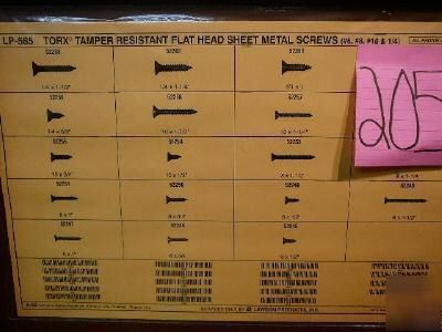 Torx tamper resistant flat head sheet metal screws