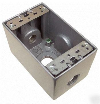 1G gang deep weatherproof box, 3 - 3/4