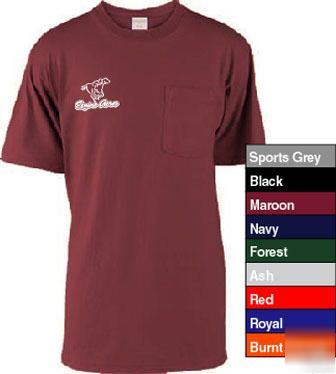 24 custom screen printed jerzees pocket t-shirts