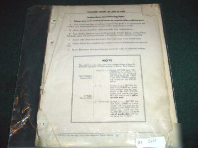 John deere model d tractor parts catalog manual 1950