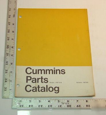 Cummins parts book -model hrf-6-b diesel engine
