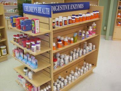 Custom made store shelving, gondolas, and cash wrap