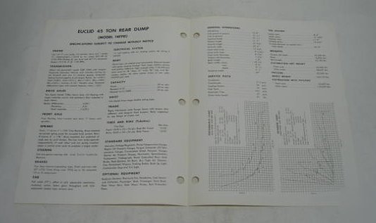 Euclid 1962 45-ton rear dump truck sales brochure