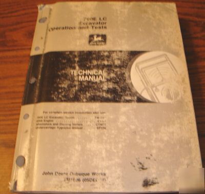 John deere 790E lc excavator o&t technical manual jd
