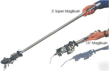 Mag brush, 3' foot, pickup tools, magnet, clean up