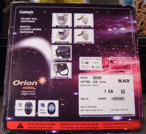 Optrel orion welding helmet K570 automatic/manual 9-13 