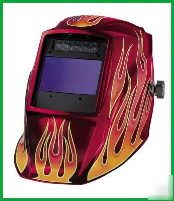 Miller elite auto welding helmet red flame 216323