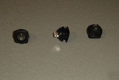 100 rocker switch on off power spst black panel jamnut