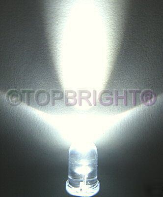 50X ultrabright white led 5MM 55,000 mcd free resistor
