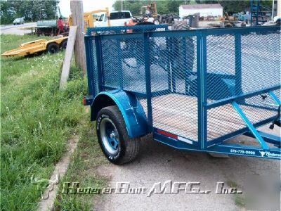 6' x 4' single axle utility w/3' mesh side & 3' drop do