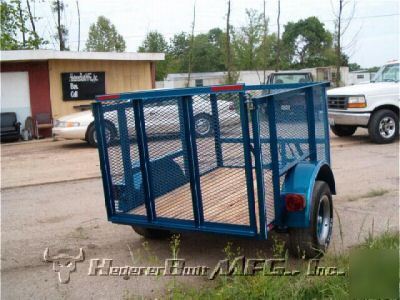6' x 4' single axle utility w/3' mesh side & 3' drop do