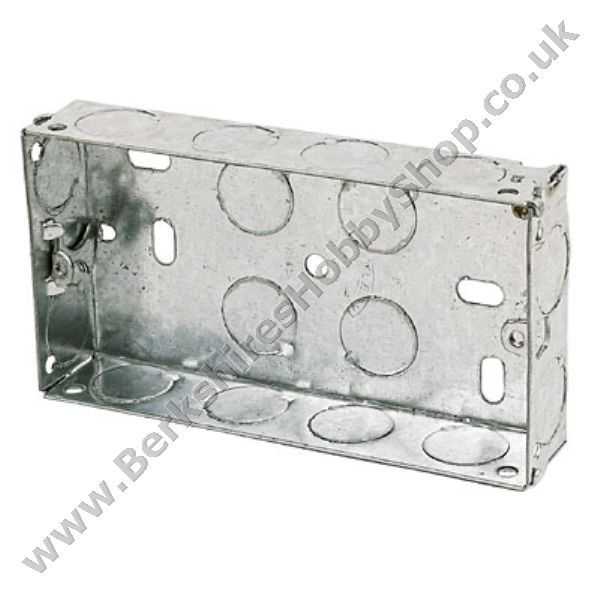 Galvanised steel 2 gang mains box