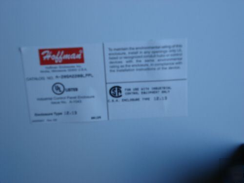 Hoffman A20SA2208LP : type 12 sa disconnect enclosure 