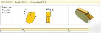 Iscar gtn-9 IC656 grade carbide inserts (5/pkg)