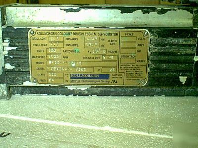 Kollmorgen goldline brushless p.m. servomotor