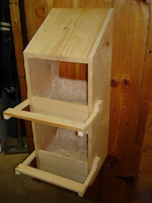 Laying nest, 2-hole unfinished solid pine poultry nest
