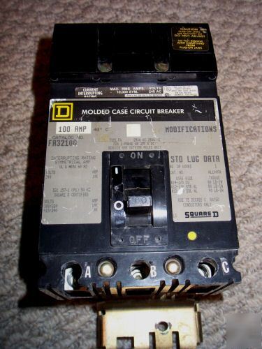 Like new square d FA32100 circuit breaker 100 a 240 v