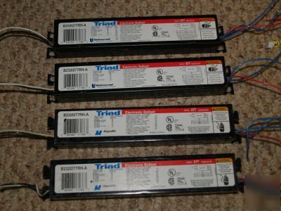 Lot of 4 triad 2-lamp 277V ELECTRONICT8 ballast 