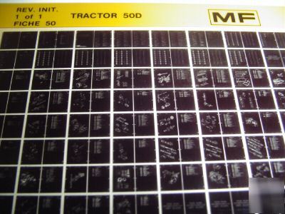 Massey ferguson 50D tractor parts catalog microfiche mf