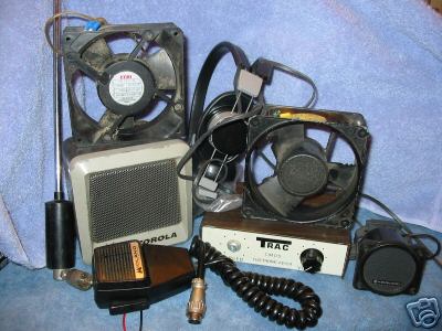 Misc ham parts lot mic antenna fans headphones speakers