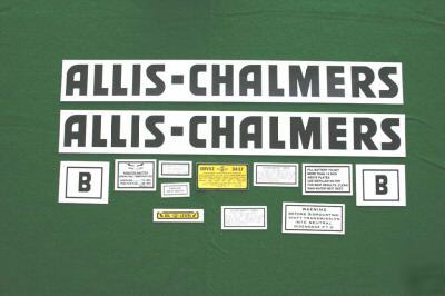 New allis-chalmers b decal set black ac b b