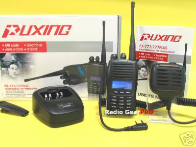 Puxing px-777 plus uhf scrambler + kenwood mic speaker