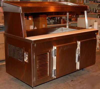 Custom 2-dr. refrigerated prep table, 66