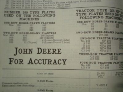 John deere-mansur planter endgate seedr repair catalog 