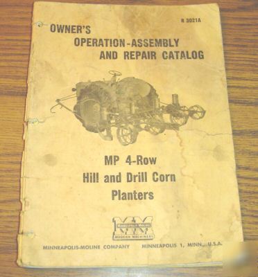 Minneapolis moline mp corn planter operator's manual mm