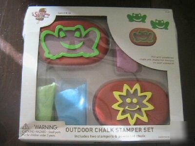 Outdoor chalk stamper set - 2 stampers & powdered chalk