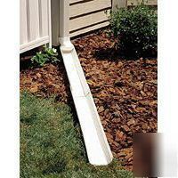 White adjust-a-spout downspout gutter extender rain