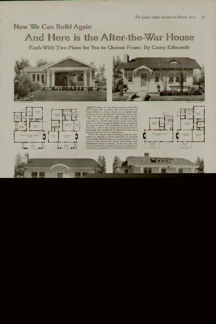 1919 the after the war house home plans ad / must see 