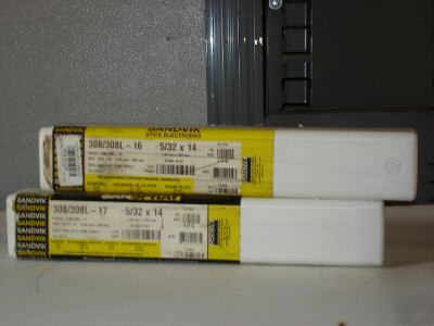 2- 10LBS each sandvik 308/308L-17 - 5/32 welding rods