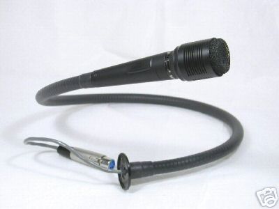 Ham radio microphone, long gooseneck mic, paging or pa